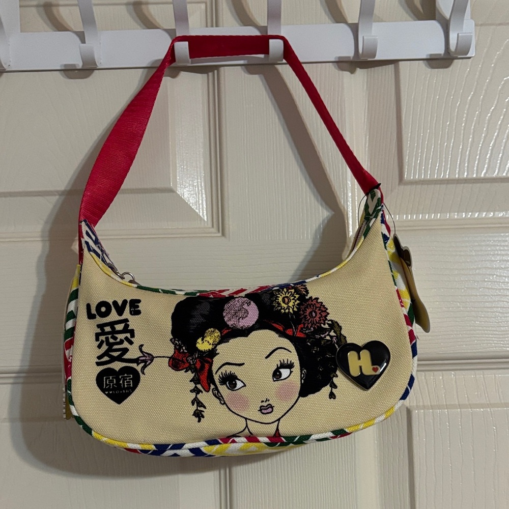 Gwen Stefani HARAJUKU LOVERS canvas Y2K baguette purse bag LOVE Sweet Pin Up